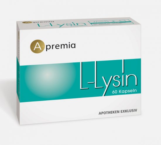 Verpackung Apremia L-Lysin Kapseln